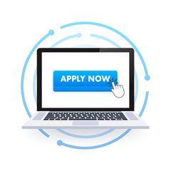 Aufkleber - apply now. web banner. arrow, cursor icon. arrow vector icon. hand click. vector stock illustration.