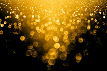 Fancy Gold Black Glitter Sparkle 50th 50 Wedding Anniversary Birthday Background Invite Or Golden Christmas Dance Invitation