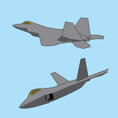 Wall Mural - F22 raptor stealth fighter illustration vector design