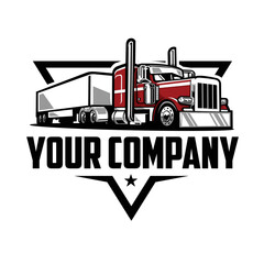 Wall Mural - Premium Trucking Company Emblem, Ready Made Logo Template, Vector Isolated. Best for Trucking and Freight Related Industry