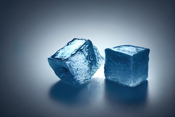 Sticker - Ice block, on white surface, isolated on black background. Clipping path included.