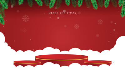 Sticker - Merry christmas banner studio table room product display