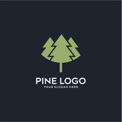 Canvas Print - pine logo design