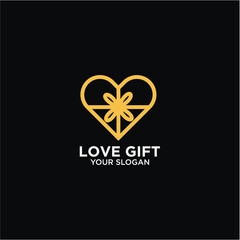 Wall Mural - love gift logo design