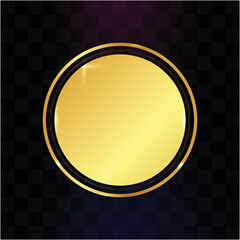 Wall Mural - golden round frame on black background