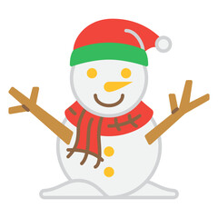 Poster - snowman flat icon