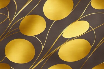 Aufkleber - modern gold painting of abstract figurative vase of flower. The texture of the oriental style of gray and gold canvas with an abstract pattern. artist canvas art collection for decoration and interior
