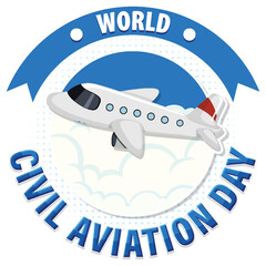 Wall Mural - World civil aviation text for poster or banner design
