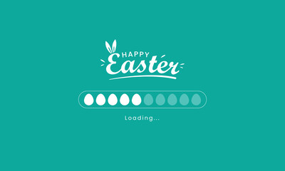 Wall Mural - Easter loading bar with cute