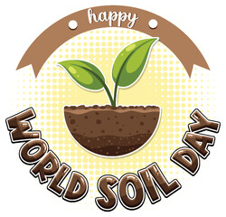 Sticker - World soil day text for banner or poster design