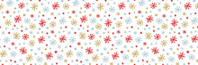Seamless Pattern With Snowflakes On A White Background In Hand Drawn Style.
