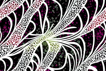 Poster - Abstract tie dye pattern Batik Background Circular Seamless Kaleidoscope Pattern