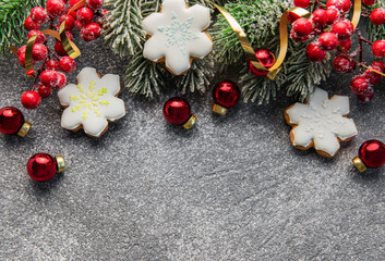 Wall Mural - Christmas homemade gingerbread cookies