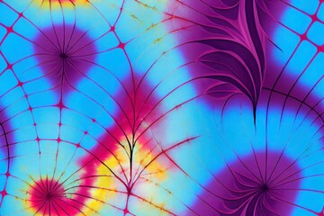 Poster - Fractal art textile design abstract batik tie dye textile pattern Illustration