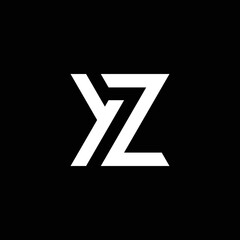 Fototapete - modern and elegant letter YZ or ZY initial logo