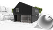 Einfamilienhaus in energieeffizienter Bauweise - 3D Visualisierung