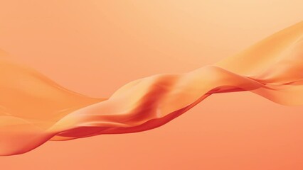 Poster - flowing orange cloth background, 3d rendering.