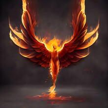 Phoenix In Burning Flame Art Hyper Realistic Ultra HD 