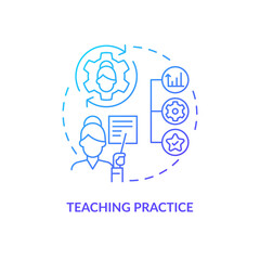 Canvas Print - Teaching practice blue gradient concept icon. Tutor assessment. Advantage of non formal education abstract idea thin line illustration. Isolated outline drawing. Myriad Pro-Bold font used