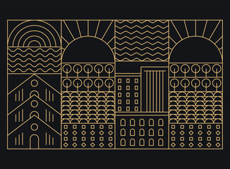 Sticker - modern geometric art deco. vector abstract geometric background. vector illustration.