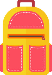 School backpack, satchel. Vector illustration in a flat styl