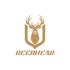 Canvas Print - Deer head logo icon isolated on white background