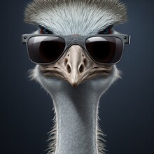 Anthropomorphic Ostrich In A Suit Illustration 
