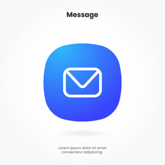 Fototapete - 3d isolated vector elements. Minimal modern message, chat, speak, dialog, chatting icon emblem symbol. 3d blue messaging chatting icon. Mobile app icons. Device UI UX mockup.