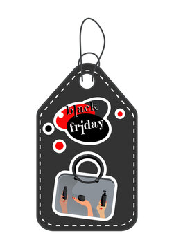 
Black Friday sale black tag advertising, vector illustration