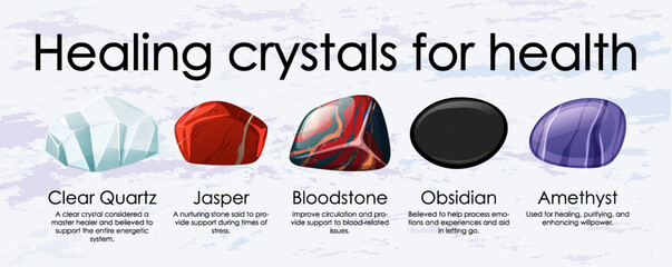 Wall Mural - healing crystals for health collection