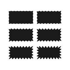 wavy edge rectangle shapes icon set