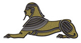 Fototapeta  - Sphinx - mythical creature of ancient Egypt on transparent background
