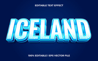 Poster - ice land text effect editable modern lettering typography font style, ice 3d text for tittle and sticker