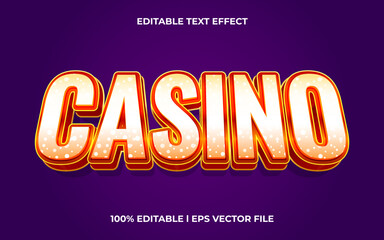 Poster - Casino text effect editable modern lettering typography font style, trendy 3d text for tittle and sticker