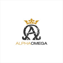 Rustic Alpha Omega Logo Design Template