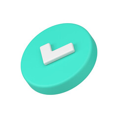 Poster - Decorative green circled check mark agreement button success realistic 3d icon template