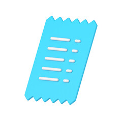 Poster - Blue glossy paper check banking accounting document bill balance diagonal placed