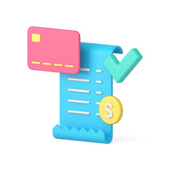 Poster - Success complete financial transaction paper document curved edges done checkmark 3d icon