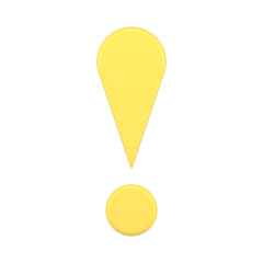 Poster - Glossy yellow exclamation mark beware error dangerous caution symbol realistic 3d icon