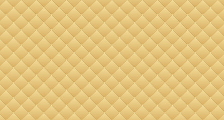 Poster - simple upholstery quilted background. gold leather texture sofa backdrop. vector illustration