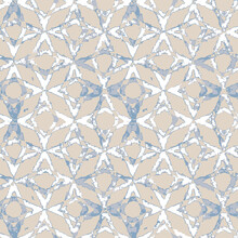 Abstract Background Texture In Geometric Ornamental Style. Seamless Design In Blue Pattern.