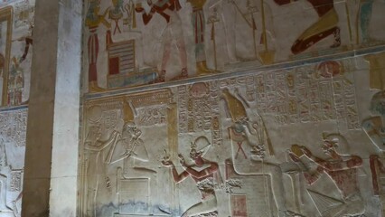 Wall Mural - Temple of Ramses II in Abydos, Egypt. House of Ramses Meri-Amon, dedicated to Osiris in Egypt