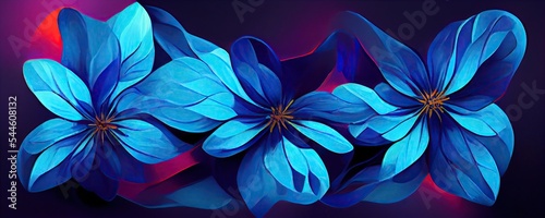 Fototapete Elegant floral background. Colorful blooming flowers illustration.