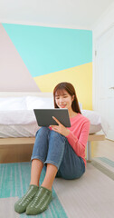 Wall Mural - woman use tablet