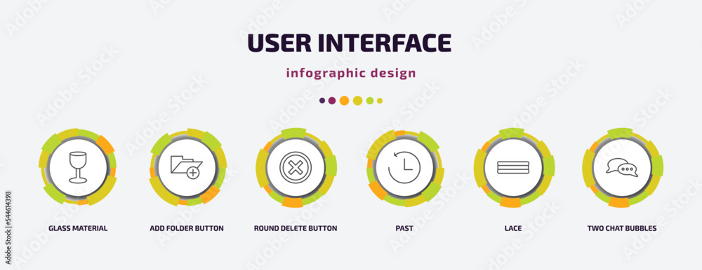 user interface infographic template with icons and 6 step or option ...