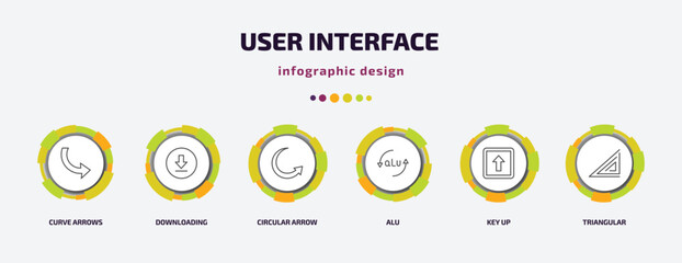 Poster - user interface infographic template with icons and 6 step or option. user interface icons such as cu