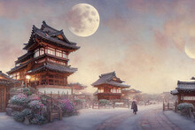 Snowed Over Japanese Style Building 7