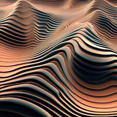 Wall Mural - Undulating curved sound wave pattern