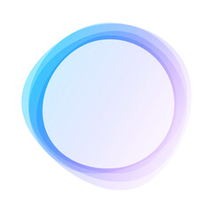 Poster - Round circles frame overlay colorful gradient blue purple with white empty space for text for banner, background, template