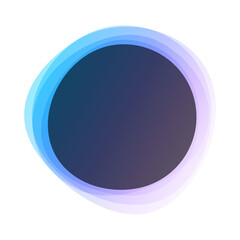 Poster - Round circles frame overlay colorful gradient blue purple with black empty space for text for banner, background, template